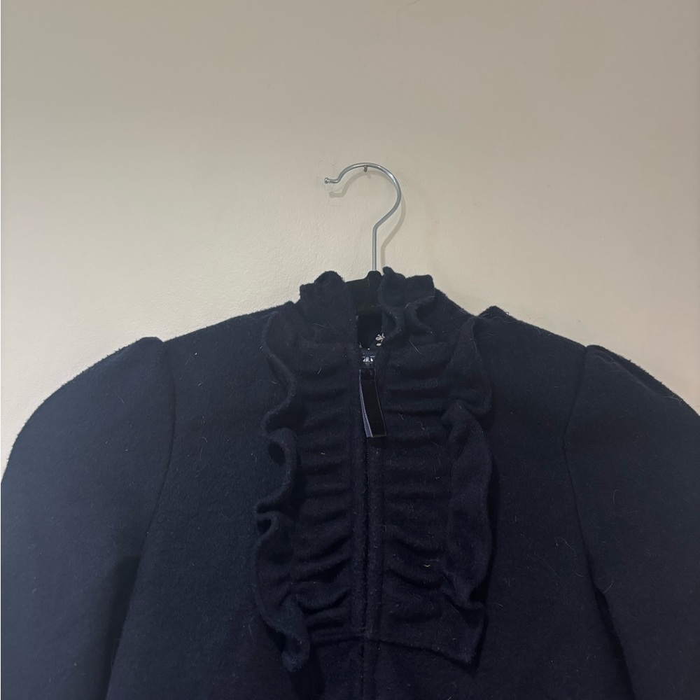 Kids navy Ruffle Coat - Picture 3 of 5